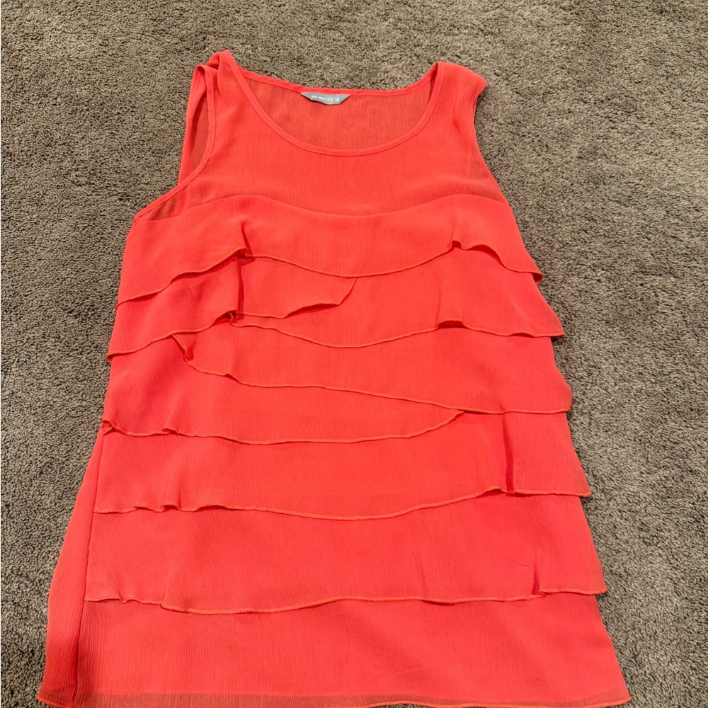 Per Una Pink Ruffled Tank Top